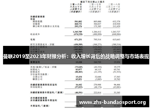 曼联2019至2023年财报分析：收入增长背后的战略调整与市场表现